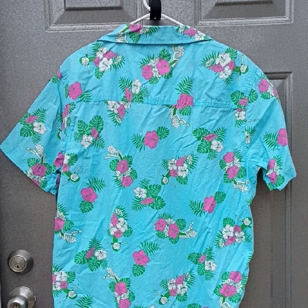 Rick & Morty Vibrant Floral Men's Casual Hawaiian Style Shirt Mens XL - Picture 6 of 6